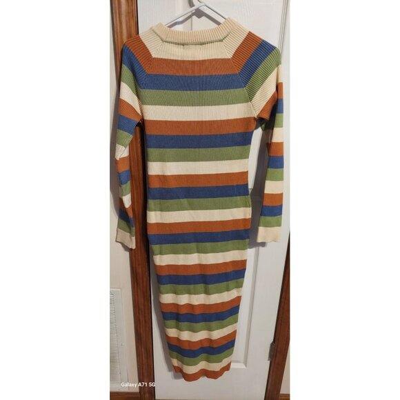 Nasty‎ Gal Womens Striped Colour Block Knitted Midi Dress Size 6 NWT Party Dress - Picture 8 of 9